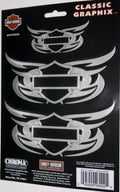 Set of 3 Chrome Silhouette Flame Shields for Harley Davidson Motorcycle
