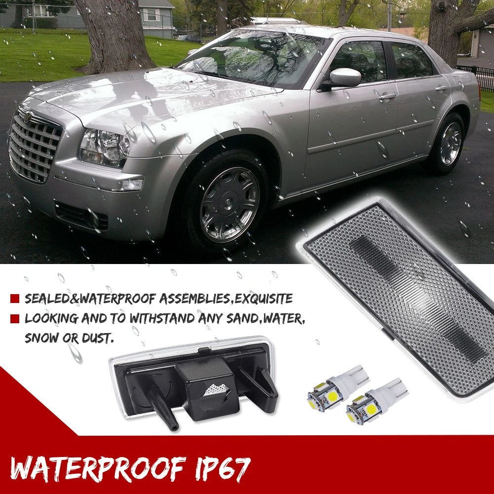 Clear Lens Front Side Marker Lights for Chrysler 300 (2005–2010) with LED