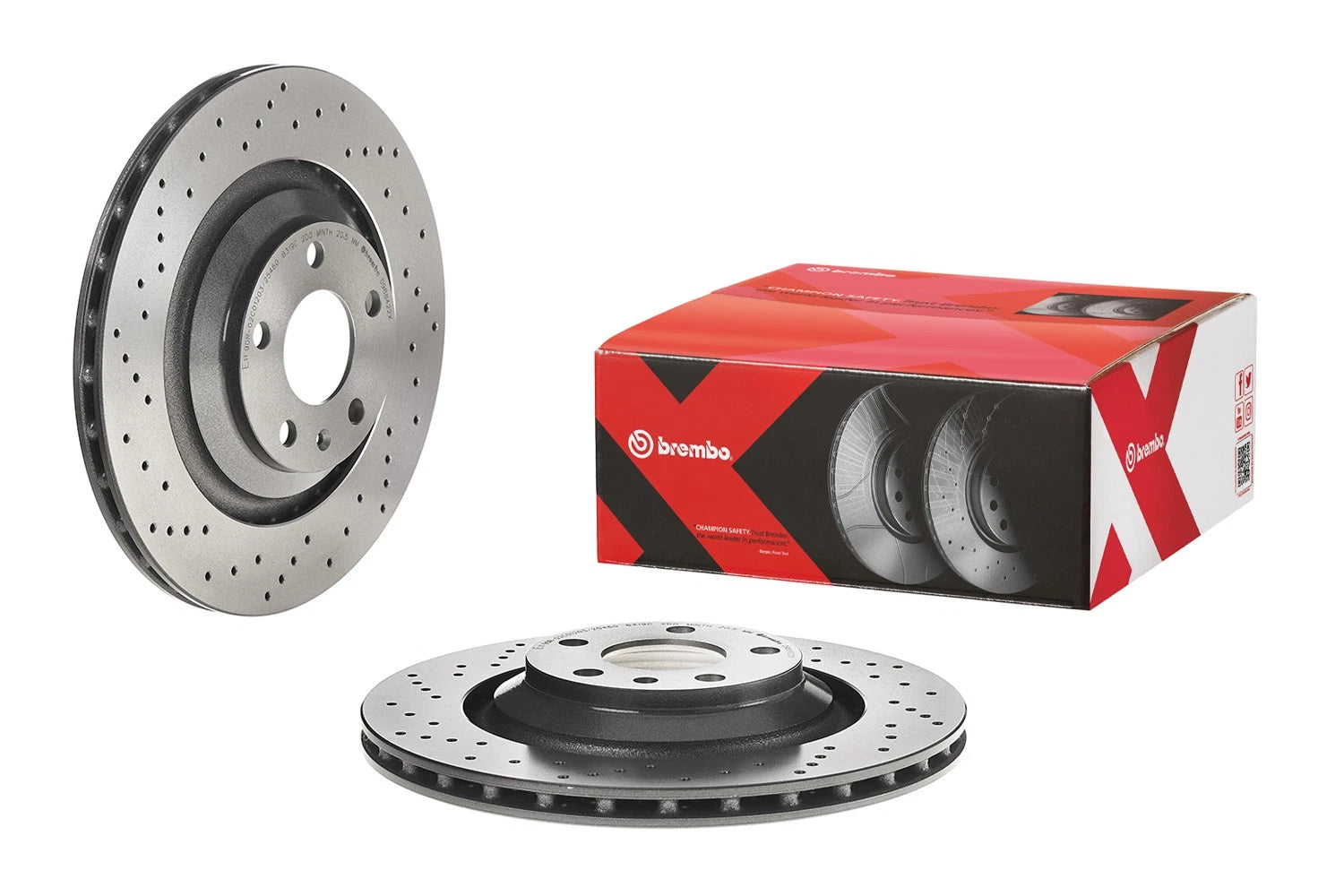 Brembo Xtra PVT Coat Drilled Disc Brake Rotor for Audi A6 Quattro