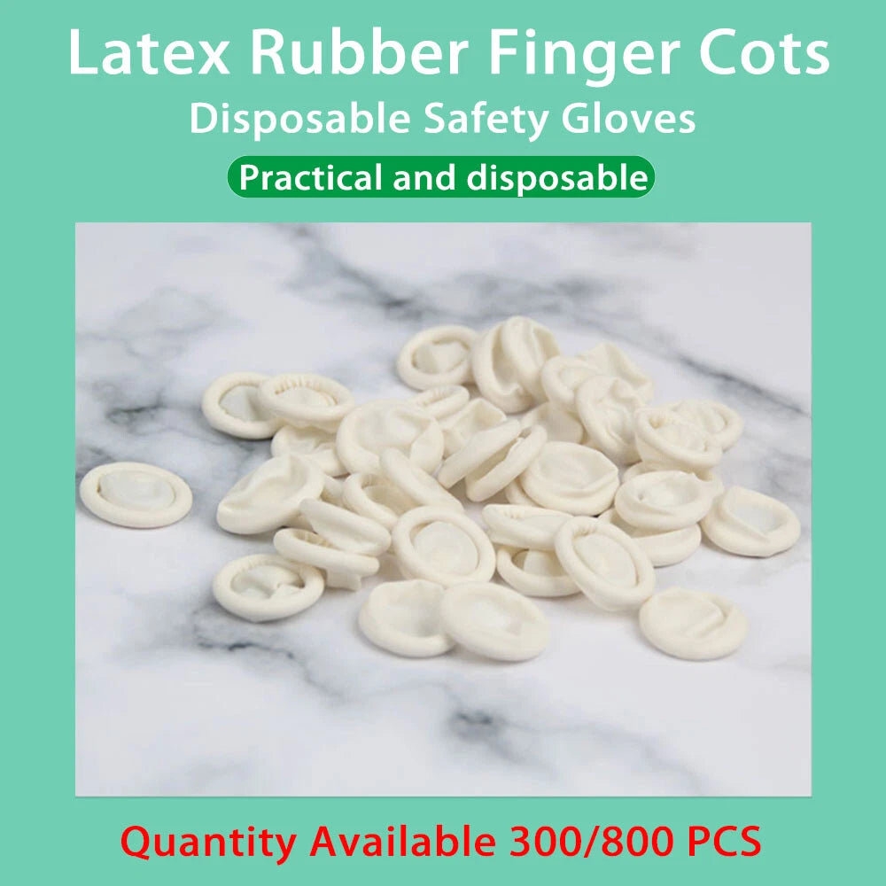 300 PCS Rubber Finger Cots Fingertip Protectors for