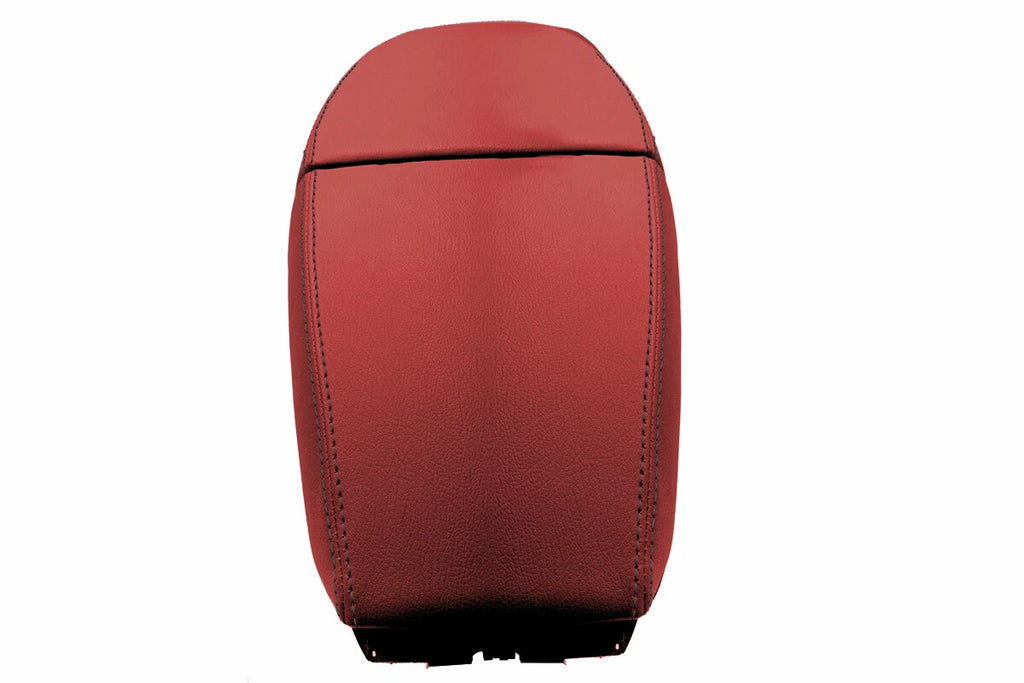 Leather Console Lid Armrest Cover for BMW E63 E64 650 (2003–2010) Red Black Stitch