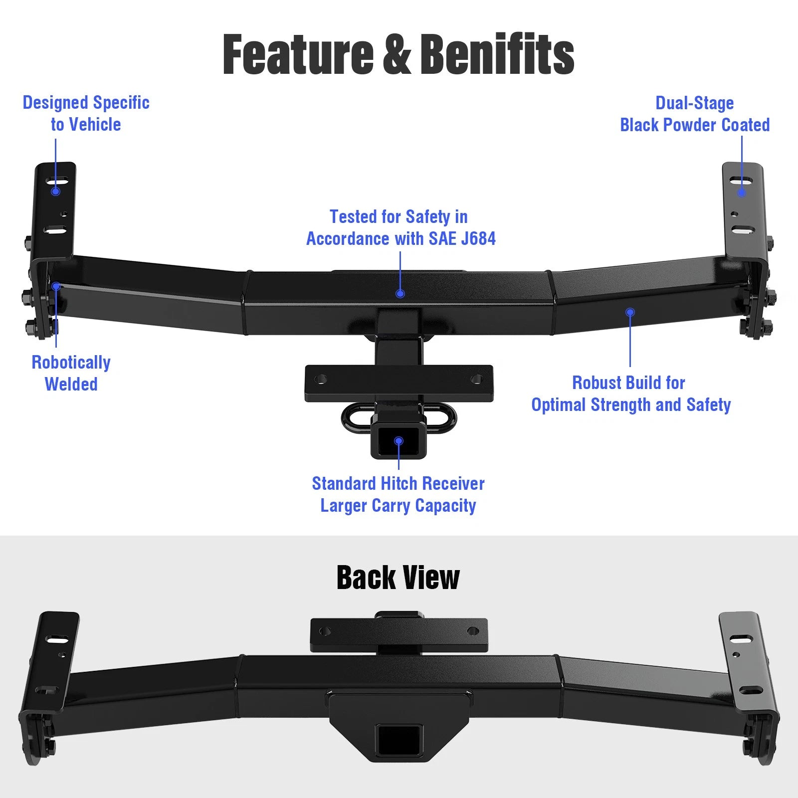 Towing Hitch Receiver Class 3 for Toyota Tacoma (2016-2023)