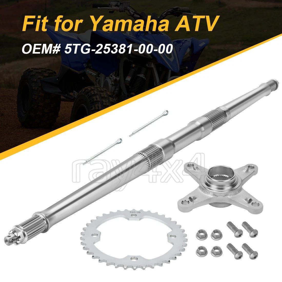 Rear Axle Shaft with Sprocket Hub for Yamaha YFZ450 (2004–2023) 5TG-25381-00-00