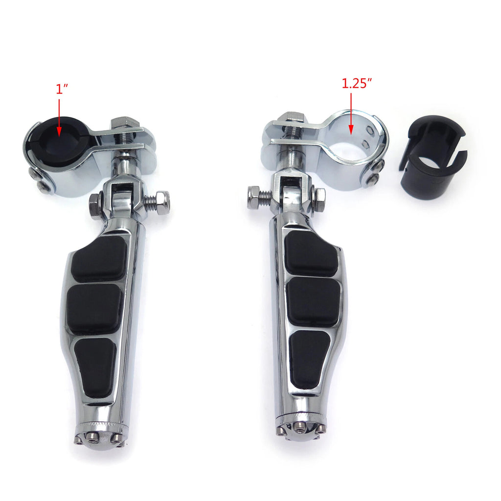 Chrome Highway Stiletto Flat FootPeg Clamp Kit for Honda GoldWing GL180