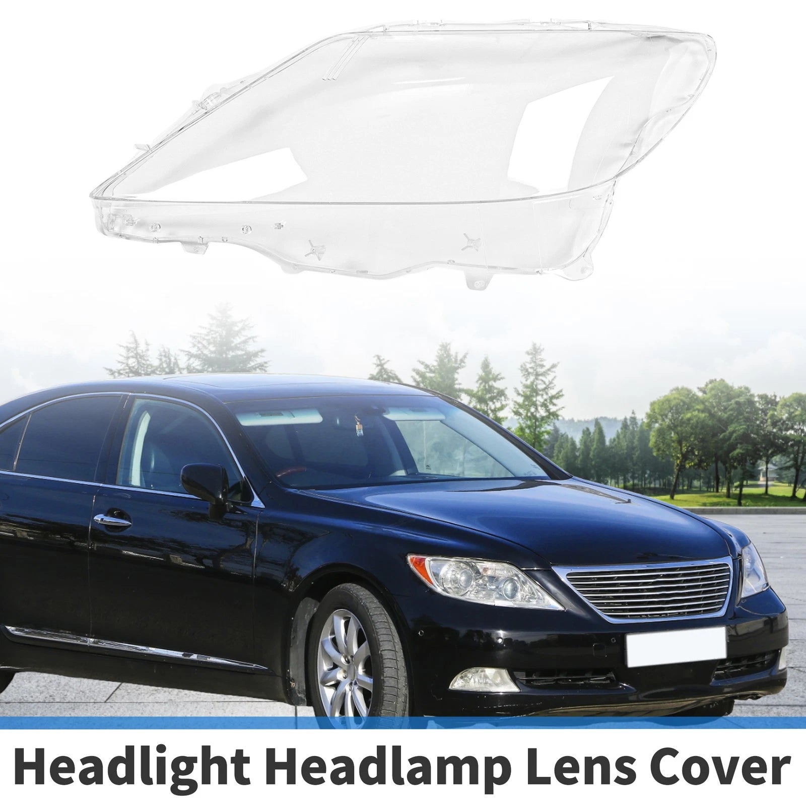 1 Pcs Headlight Lens Cover for Lexus LS460/LS600 (2010–2012) PC Clear