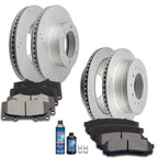 Set of 4 Drilled Slotted Brake Rotors with Ceramic Pads for Toyota Sequoia