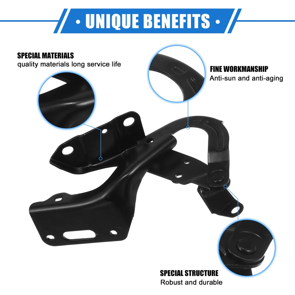 Hood Hinge Set of 2 for Honda HR-V (2016–2018) Black Left Right Side