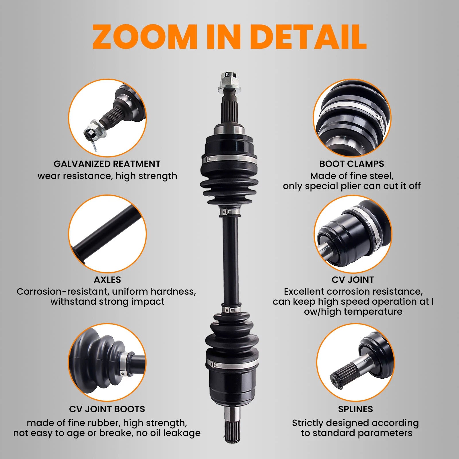 2x Front CV Joint Axles Set for Honda Rancher 350 TRX350 FE (2000-2005)