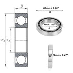Deep Groove Ball Bearing 45x68x12mm for Scooter Skateboard (N/A)
