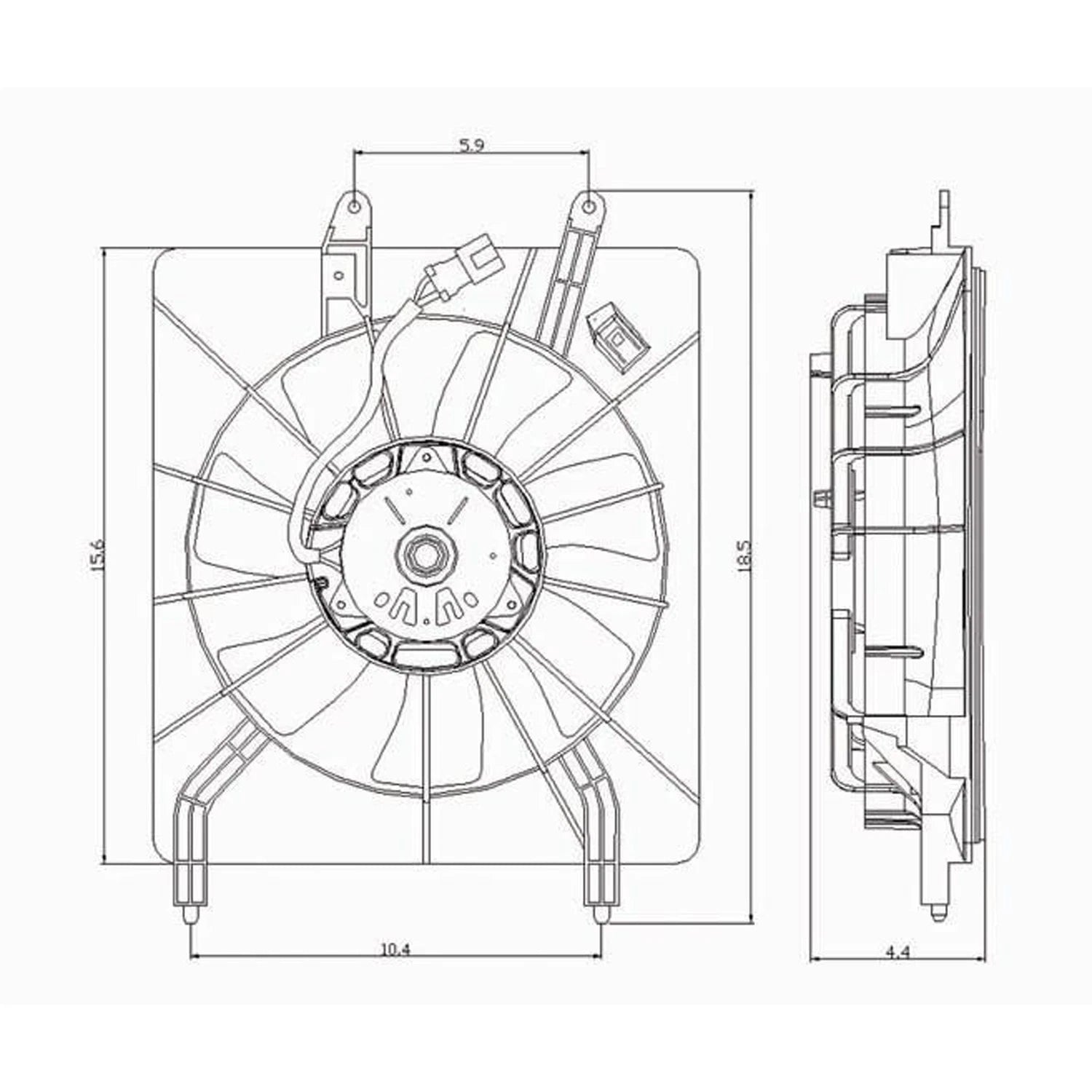 Replacement A/C Condenser Fan Assembly For 2004-2008 Acura TSX
