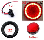 Stop Light Pair 4in Red LED Red Lens for Mitsubishi Mirage (2004–2012)