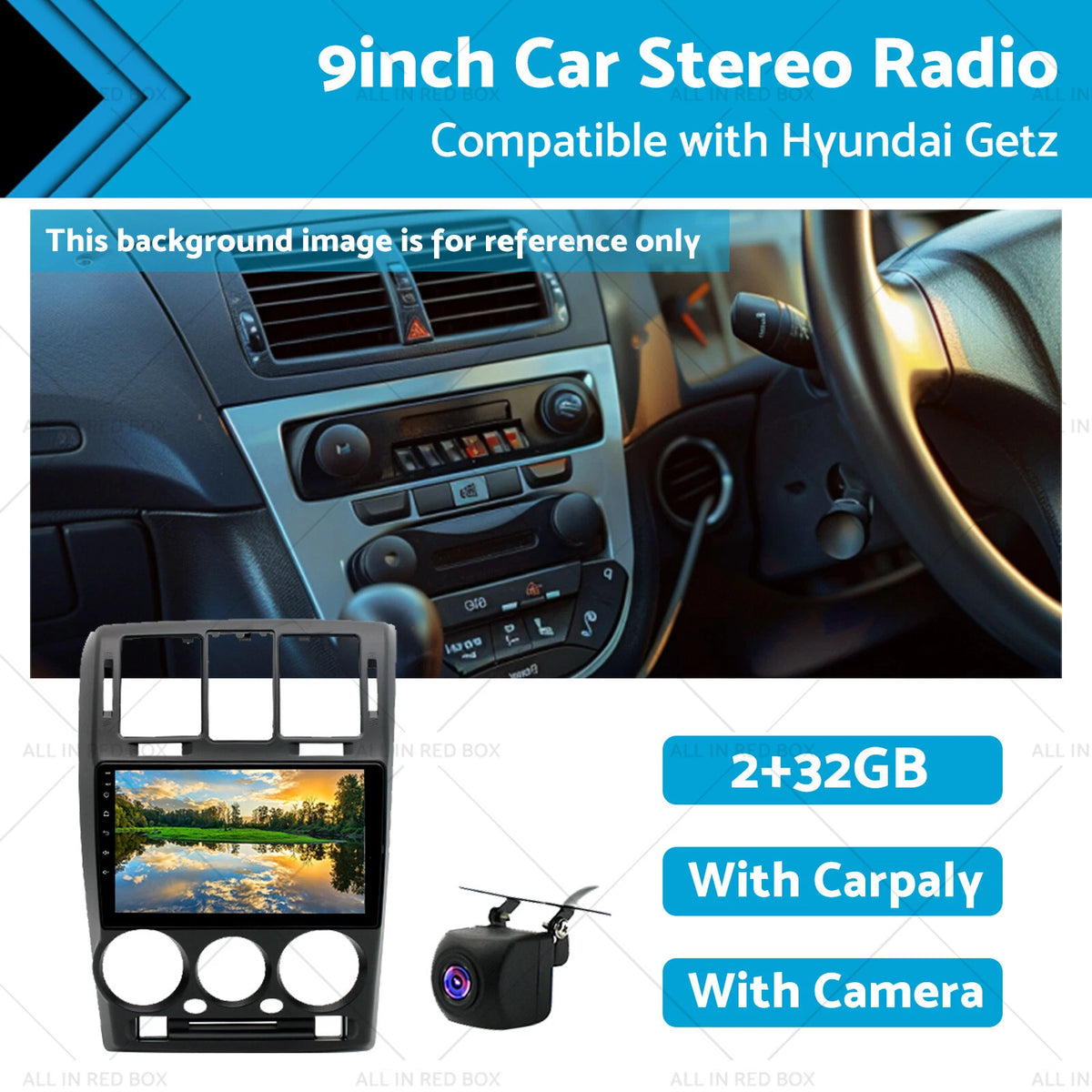 32GB Car Radio Stereo for Hyundai Getz (2013) w/Camera, Apple, Android