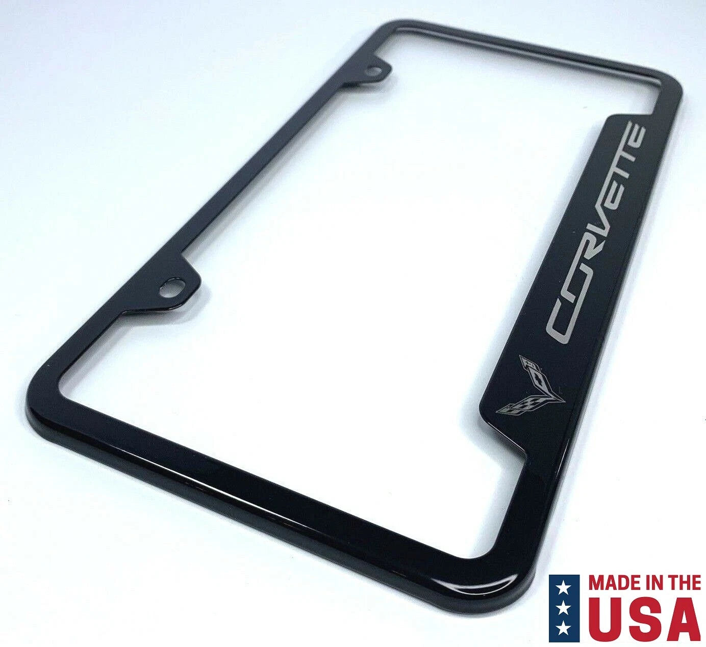 License Plate Frame Front for Chevy C7 Corvette (2014–2019) Laser Etched Emblem