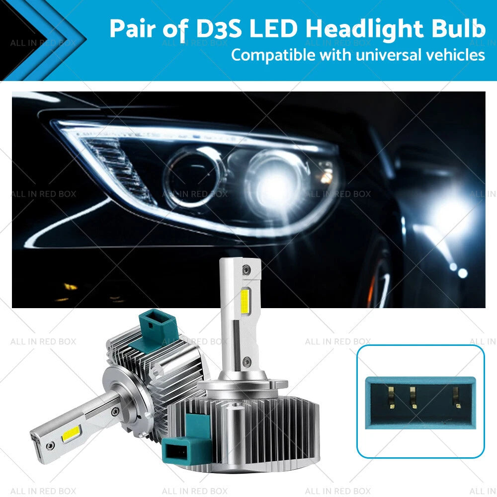 2X D3S LED Headlight Bulbs Conversion Kit 90W for HID Xenon Lamps