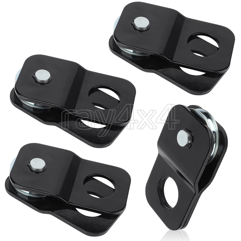Set of 4 Snatch Blocks 8,000 lbs Recovery Winch Pulley Offroad ATV UTV