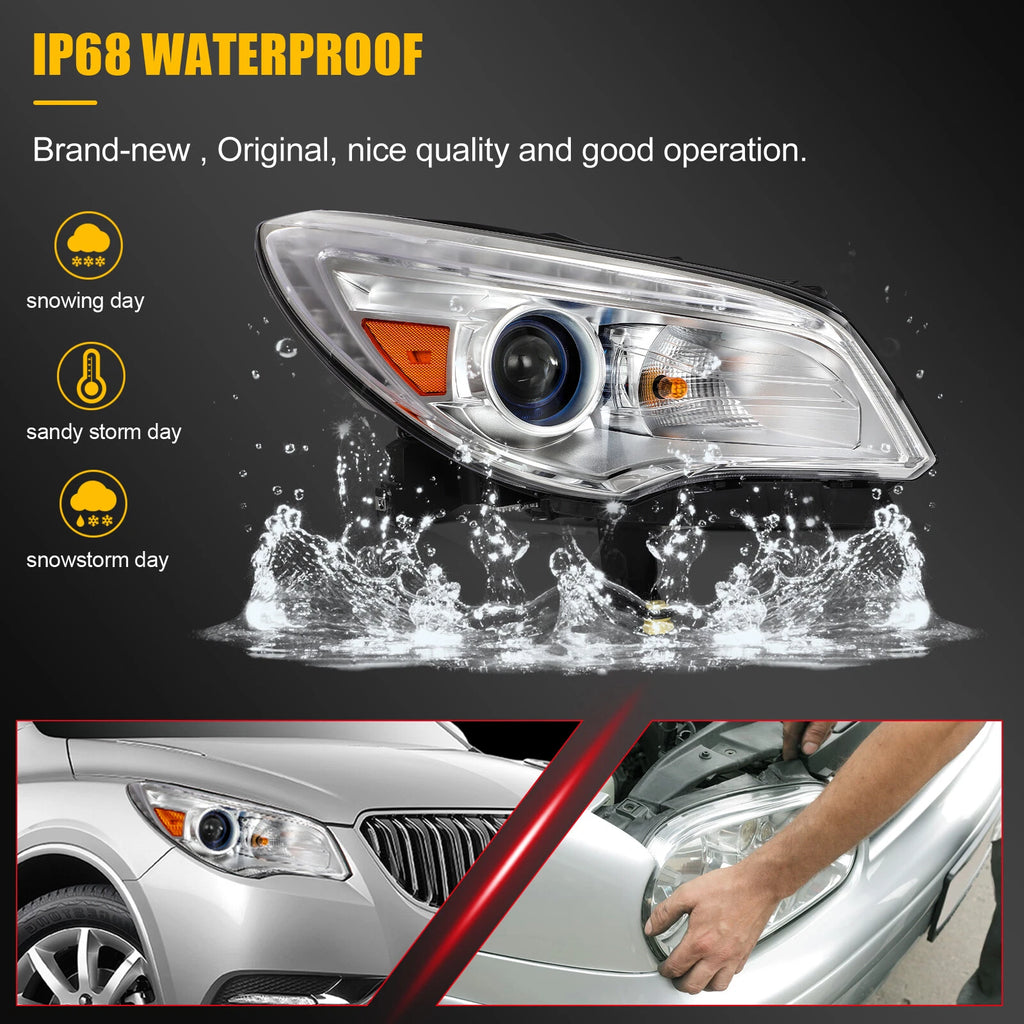 2X LED Headlight Assembly for Buick Enclave (2013–2017)