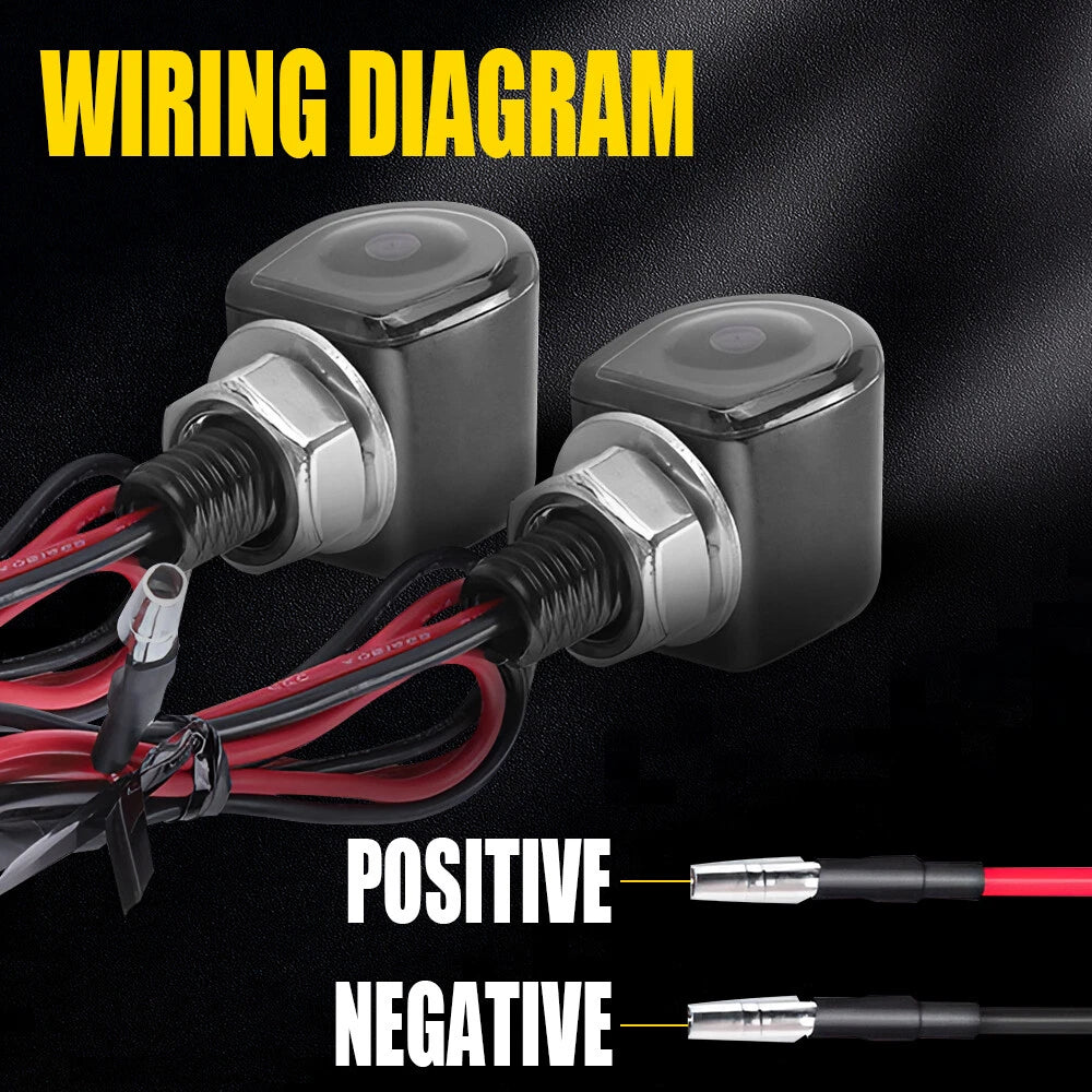 2X Amber LED Turn Indicator Lights for Universal Fit Motorcycle (Year Range)