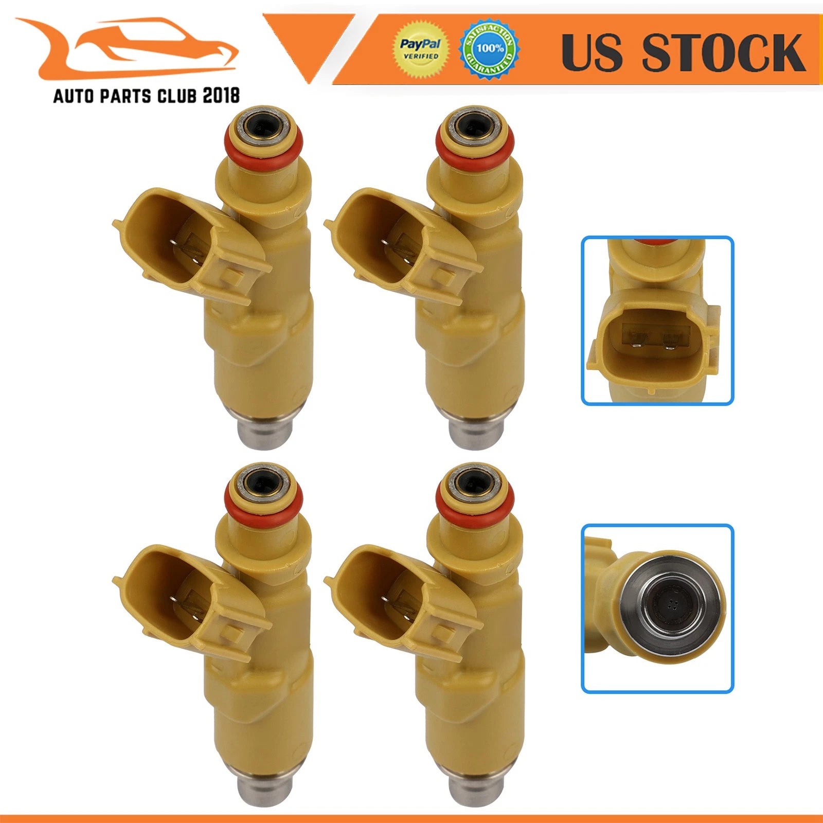 Set of 4 Fuel Injectors for Toyota Matrix Celica Pontiac Vibe 1.8L (2003–2010) 23250-22030