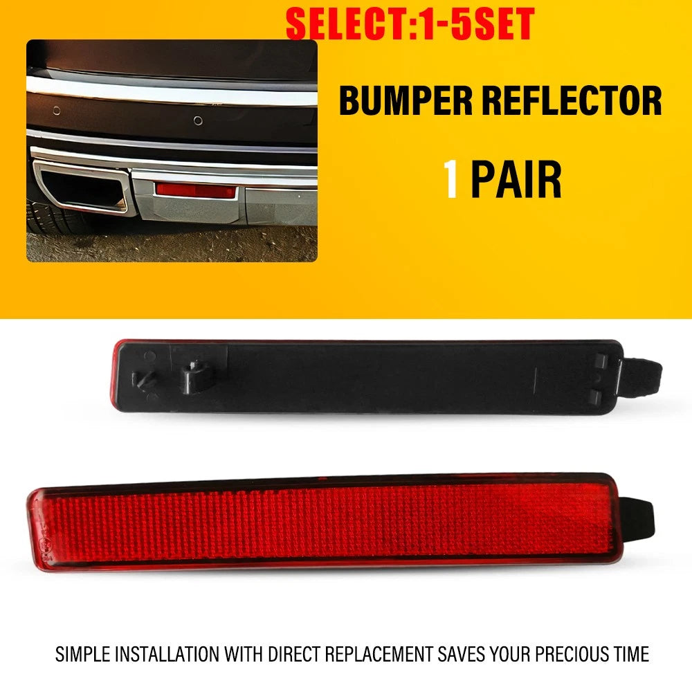 Set of 2 Red Rear Bumper Reflectors for Chevrolet Traverse (2009–2012) OE 25881881