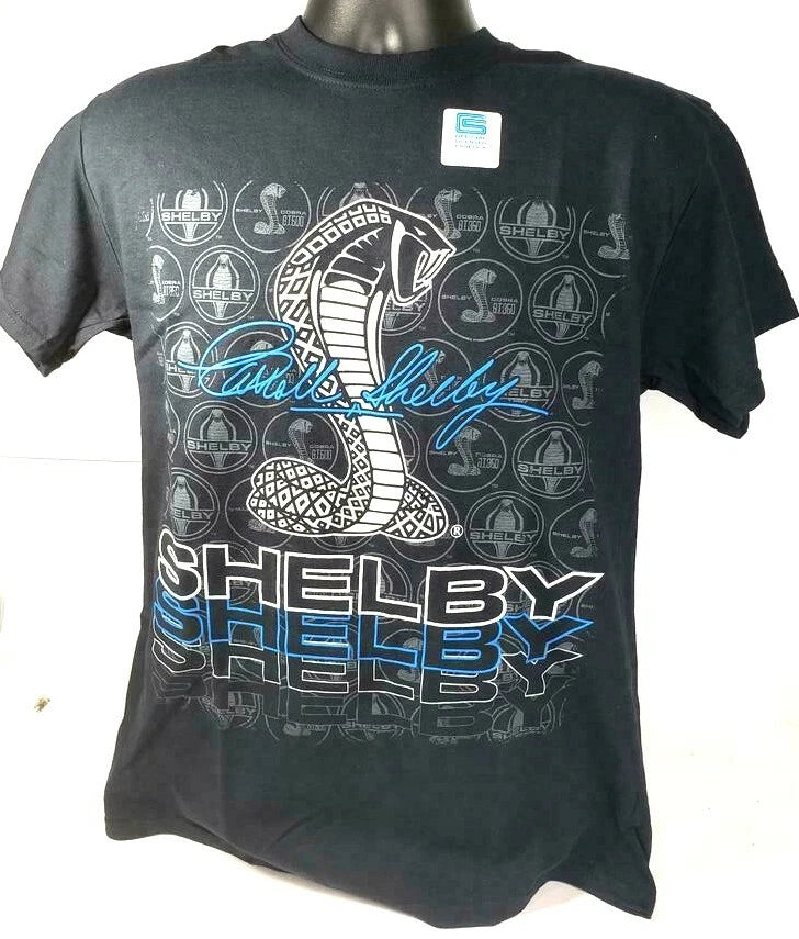 Shelby Cobra T-Shirt Black With Cobra Snake Emblem for Unisex (All Years)