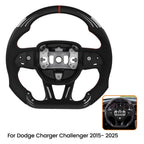 Real Carbon Fiber Steering Wheel for Dodge Charger Challenger (2015–2025)