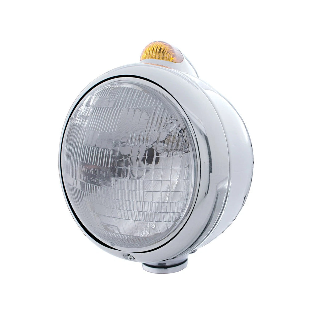 Headlight with LED Signal Amber Lens Replacement for Ford F700 F750 (1970–1990)
