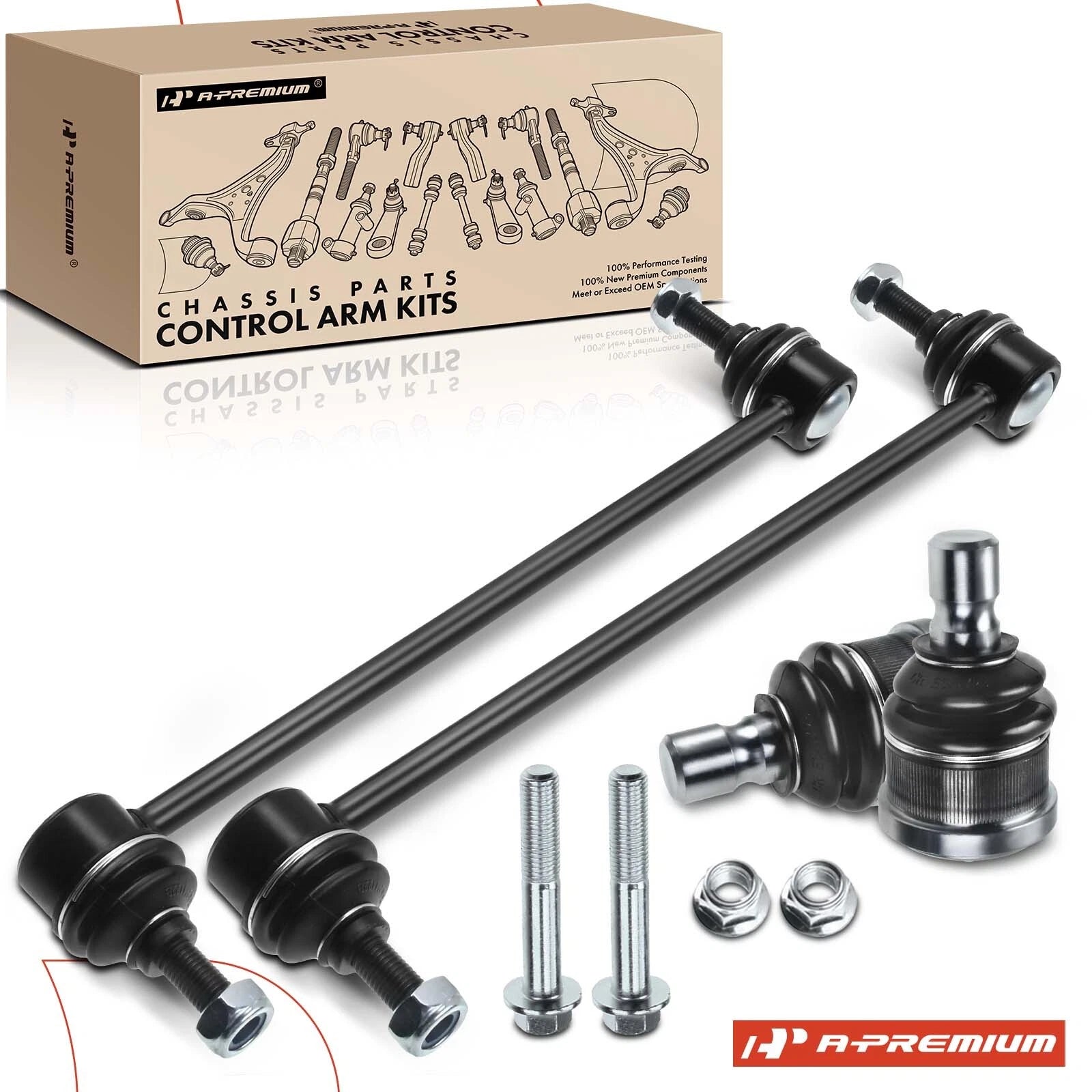 Set of 4 Front Sway Bar Link Ball Joints for Ford Escape (2005–2012)