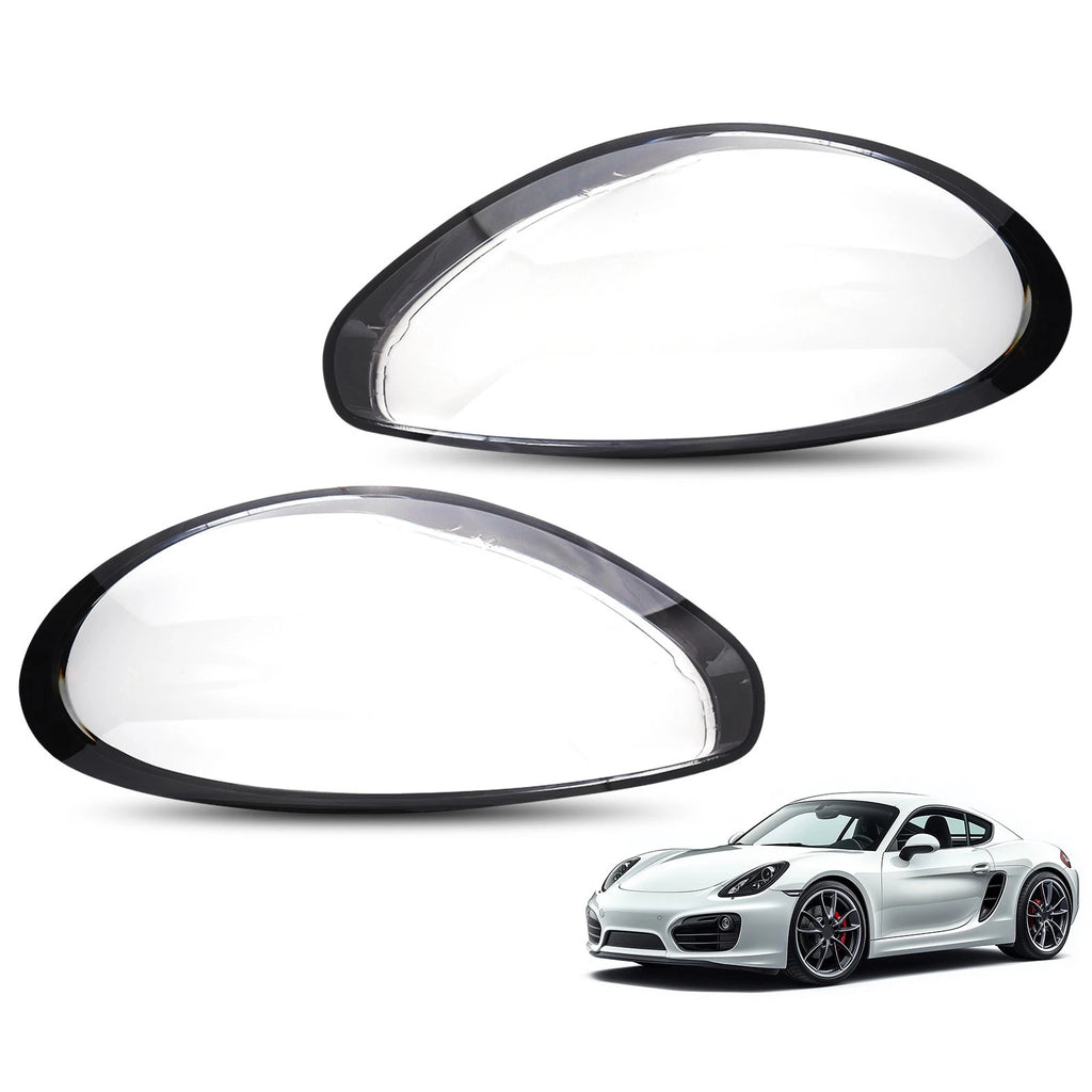Front Headlamp Lens Covers for Porsche 981 Boxster Cayman (2014–2016)