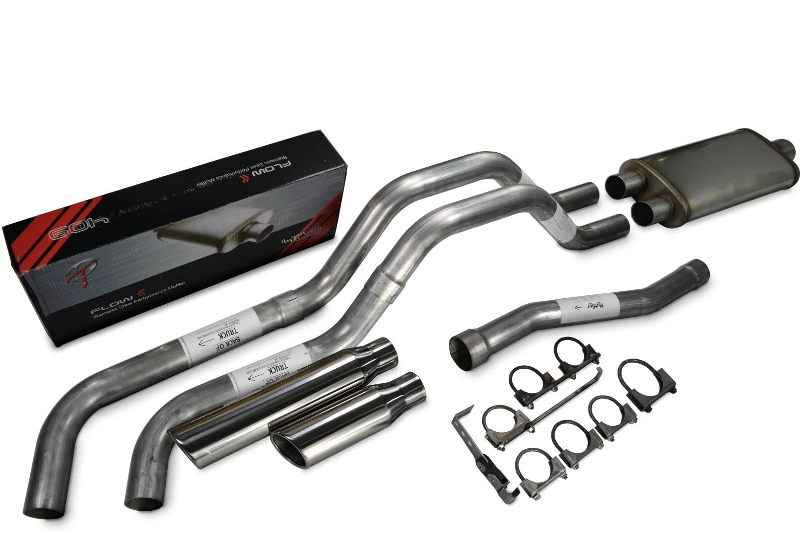 Dual Exhaust 2.5" Side Exit for Nissan Titan (2004–2006) Flow II Rolled Tip