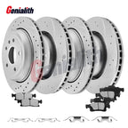 Front Rear Drilled Brake Rotors Brake Pads for Jeep Grand Cherokee Dodge Durango (2011–2021)