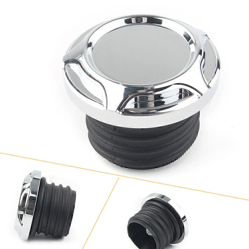 CNC Cut Chrome Gas Cap for Harley Dyna Softail
