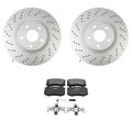 Hella Front Rotor & Bosch QuietCast Brake Pad Kit for Mercedes C215 (2000–2006)
