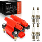 Ignition Coil & 4X Iridium Spark Plugs for Subaru Outback Forester 