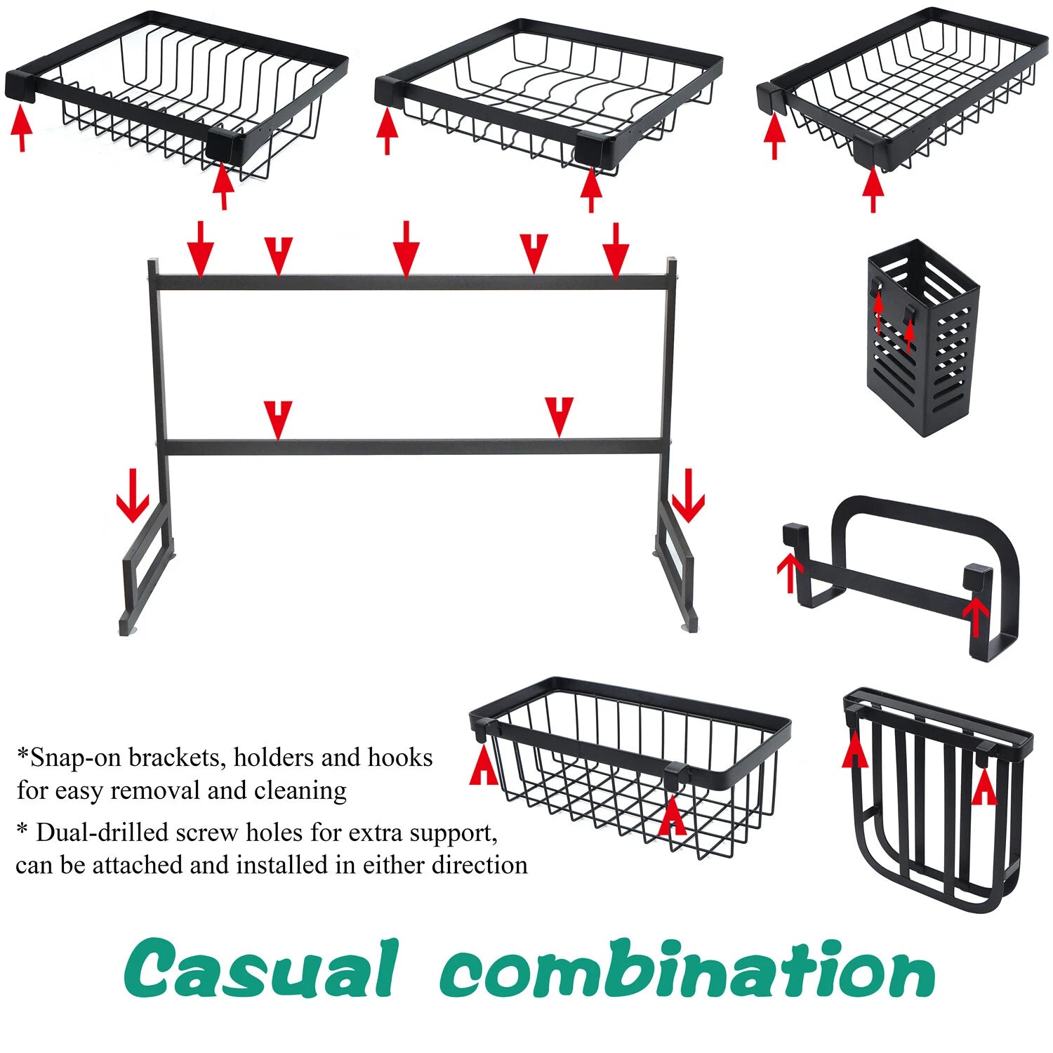 Over The Sink Dish Drying Rack Shelf for Stainless Steel Storage 33"