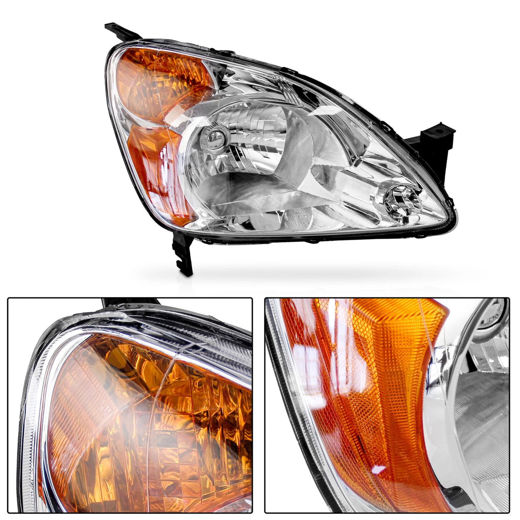 Pair Halogen Headlights for Honda CR-V (2002-2004)