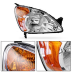Pair Halogen Headlights for Honda CR-V (2002-2004)