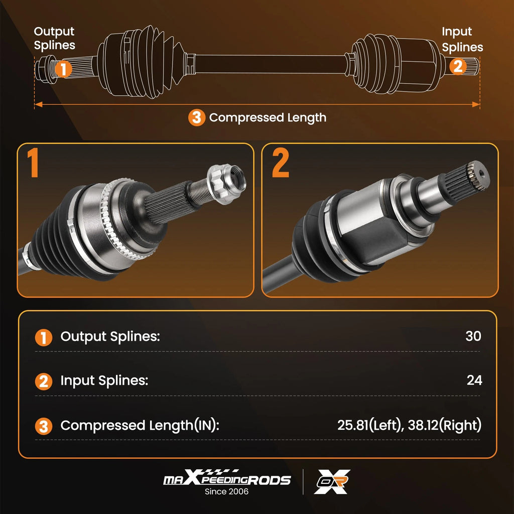 Set of 2 CV Axles Kit for Toyota Camry (2007–2011)