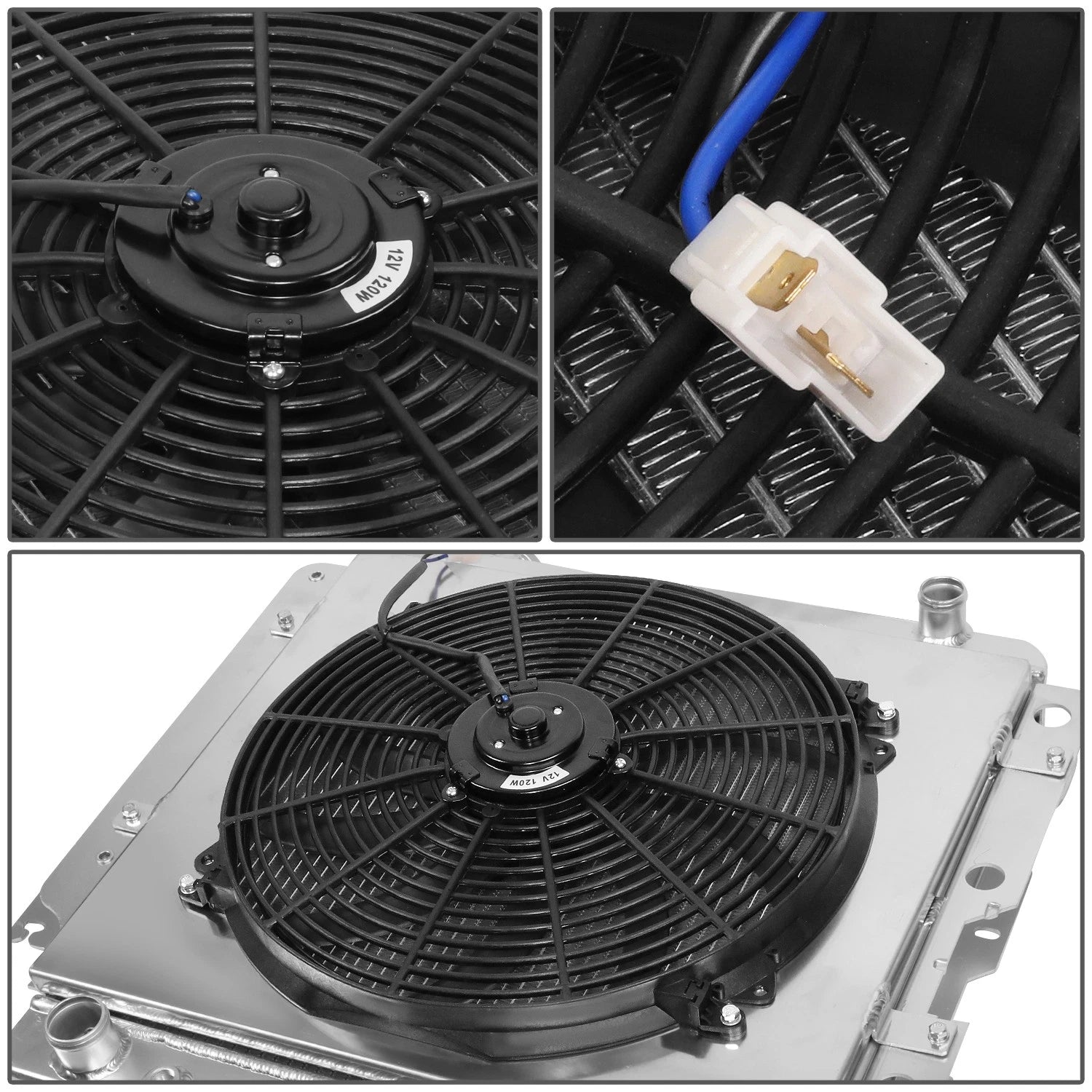 3-Row Aluminum Racing Radiator + Fan Shroud for Jeep Wrangler YJ/TJ (1987–2006)