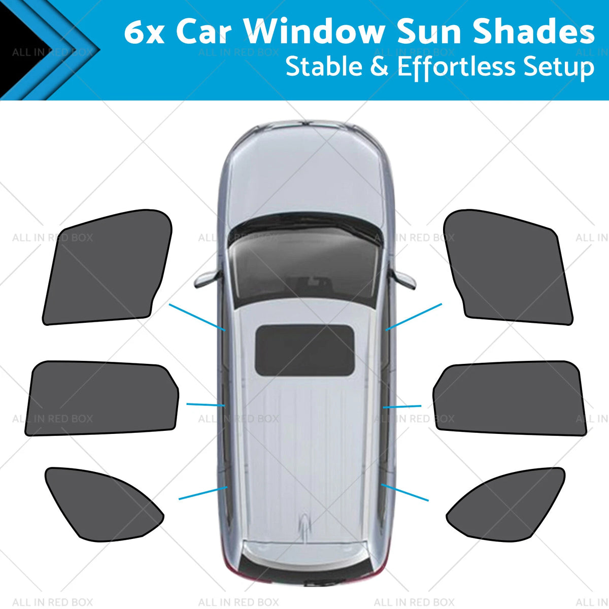 6x Car Window Sun Shades for Mazda CX-9 (2016–2025) UVA & UVB Protection