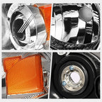 Projector Headlight Set for Mazda 3 (2004–2009) - Chrome Housing, Amber Lamp