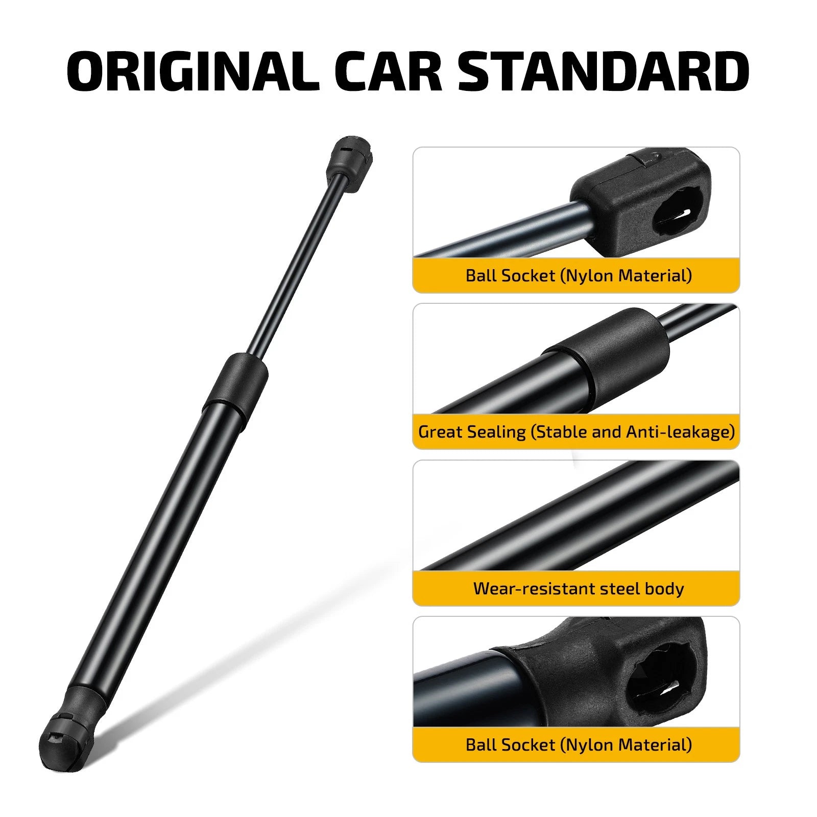 2X Gas Strut Lift Support for Truck Camper Shell Topper (17in, 120lb)