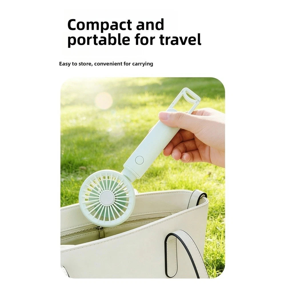 Handheld Fan with Soft Night Light USB Rechargeable - 3 Speed Levels