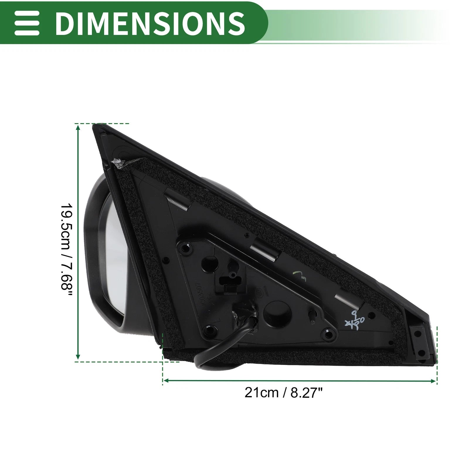 Left Side Door Mirror for Nissan Sentra (2020–2022) Manual Folding Black