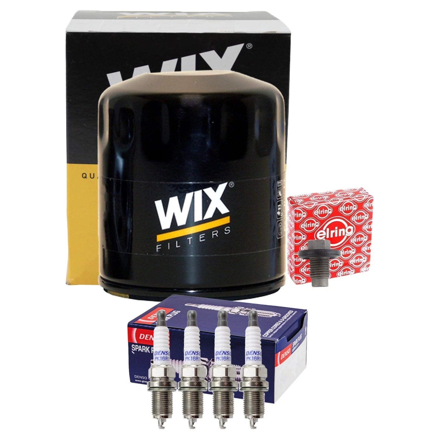 Wix Engine Oil Filter & Denso Spark Plugs Set for Breeze Cirrus Stratus (L4)