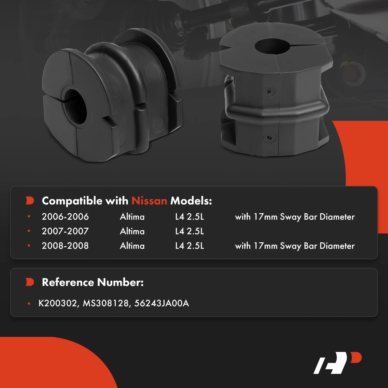 2X Rear Sway Bar Link Bushings for Nissan Altima (2006–2008)