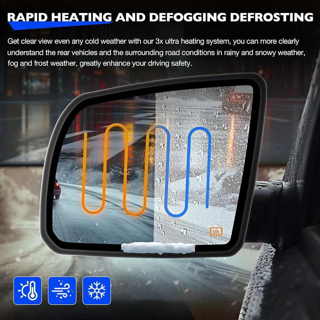Driver Side Power Heated Mirror Glass for Toyota Tundra Sequoia (2007–2020) TO1324107