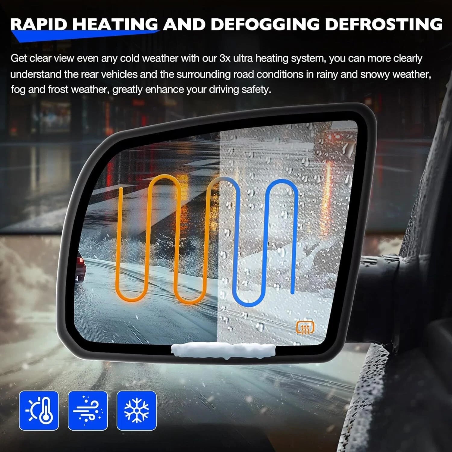 Driver Side Power Heated Mirror Glass for Toyota Tundra Sequoia (2007–2020) TO1324107