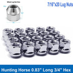 Chrome 7/16-20 Open End Lug Nuts for Dodge Dakota Ramcharger Ford Bronco (20-Pack)