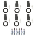 Set of 6 NGK Iridium IX Spark Plugs & Coil Boots for Azera, Santa Fe, Sonata, Sorento V6