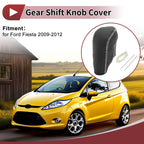 Gear Shift Knob Cover for Ford Fiesta (2011–2019) Black Beige Faux Leather